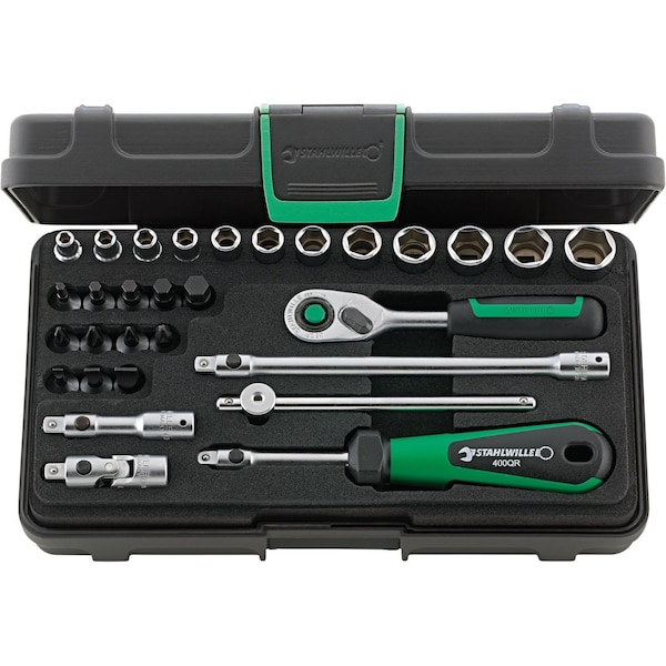 6, 3 mm (1/4") Socket set 30-pcs., 40/24/6QR KN